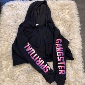 Spiritual gangster cropped hoodie